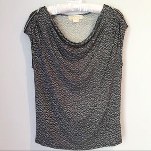 MICHAEL KORS Drape Neck Top Purple/Black Size P/S